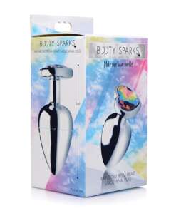 Booty Sparks Rainbow Prism Heart Anal Plug - Large