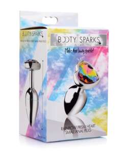 Booty Sparks Rainbow Prism Heart Anal Plug - Small