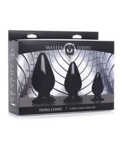 Master Series Triple Anal Plug - Black Set of 3