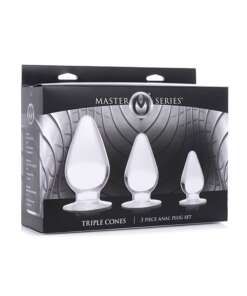 Master Series Triple Cones Anal Plug - Clear Set of 3