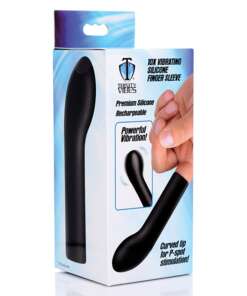 Trinity for Man 10x Vibrating Silicone Finger Sleeve - Black