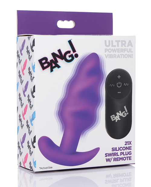 Bang! Vibrating Butt Plug w/Remote Control - Purple