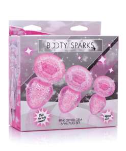 Booty Sparks Glitter Gem Anal Plug Set - Pink