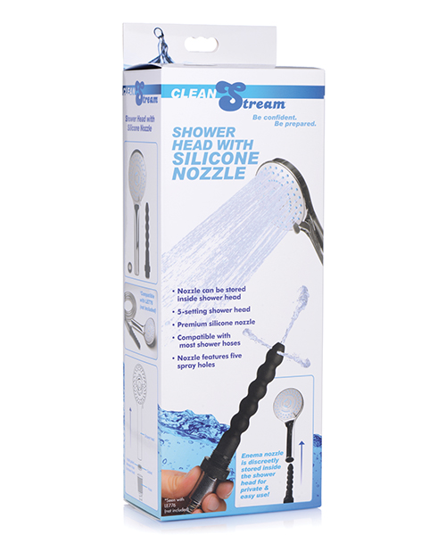 CleanStream Shower Head w/Silicone Enema Nozzle