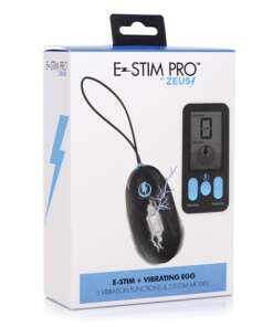 Zeus Electrosex E-Stim Pro Silicone Vibrating Egg w/Remote - Black