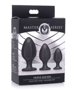 NO ETA $$Master Series Triple Juicers Silicone Anal Trainer Set - Black