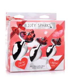Booty Sparks Red Gem w/Bells Anal Plug Set