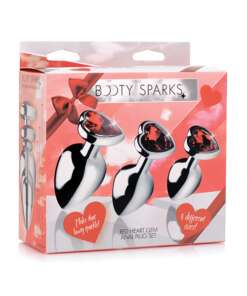 Booty Sparks Red Heart Gem Anal Plug Set