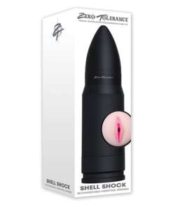 Zero Tolerance Shell Shock Rechargeable Vibrating Stroker - Black/Flesh
