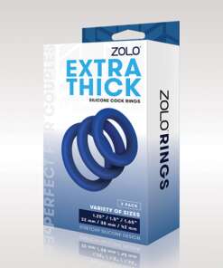 ZOLO Extra Thick Silicone Cock Rings - Blue Pack of 3