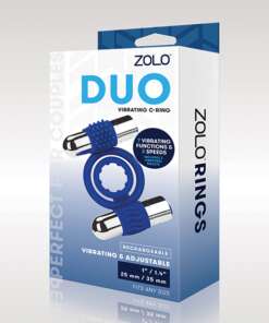 ZOLO Duo Vibrating Cock Ring - Blue