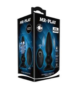 Mr. Play Vibrating Anal Plug w/Remote - Black