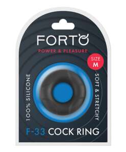 Forto F-33 21mm Liquid Silicone Cock Ring - Black