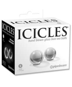 Icicles No. 41 Hand Blown Glass Small Ben Wa Balls - Clear