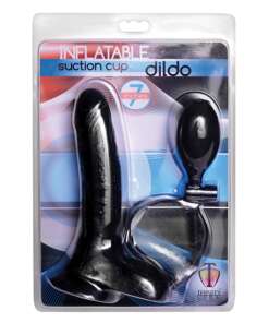 Trinity 4 Men Inflatable Suction Cup Dildo - Black